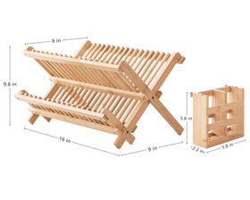 HBlife bamboo dish rack top holds up to 18 plates for organized drying