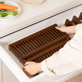 HBlife utensil holder with two sections keeps flatware organized