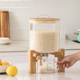 HBlife glass container ideal for flour and cereals with clear visibility.