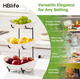 HBlife glossy ceramic finish resists stains and odors during daily use.