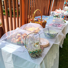 HBlife inflatable cooler station with bottom drain, making quick ice refills simple during outdoor events.