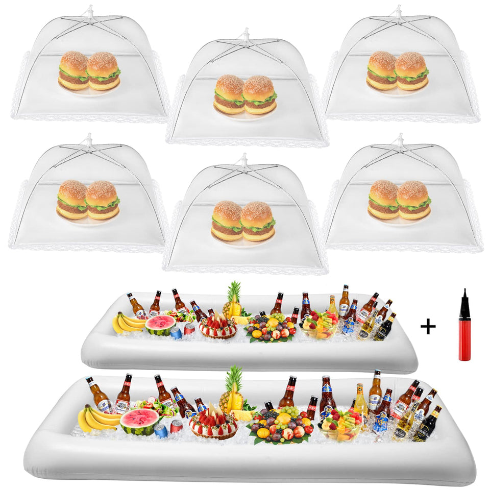 HBlife inflatable serving bar setup outdoors, ready to host drinks and appetizers with easy-access serving.