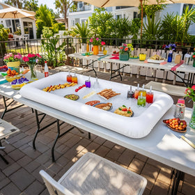 HBlife mesh food cover set over bowls, protecting freshness while guests mingle at the party.