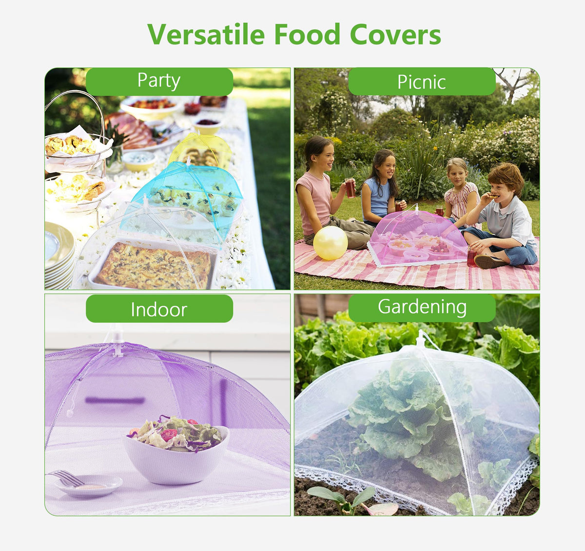 HBlife purple pop-up mesh food cover offers quick protection for snacks outdoors