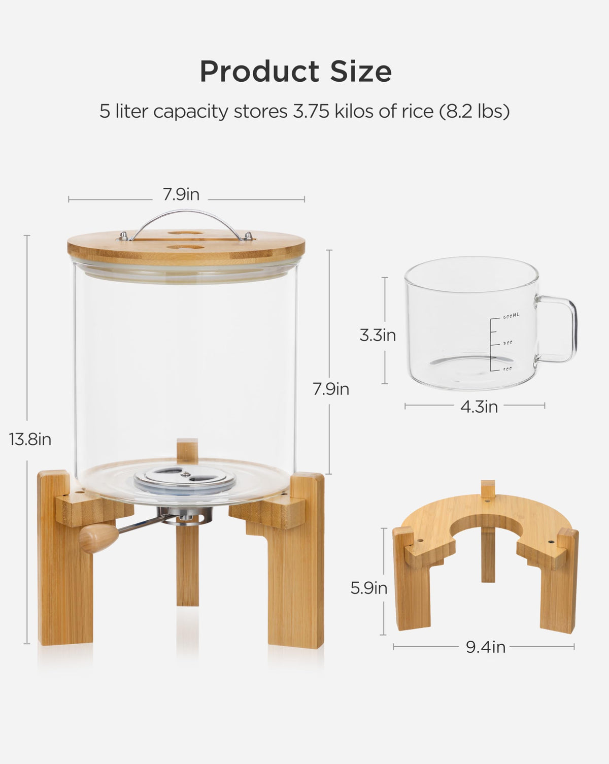 HBlife rice dispenser measuring cup used for precise portions during meal prep.