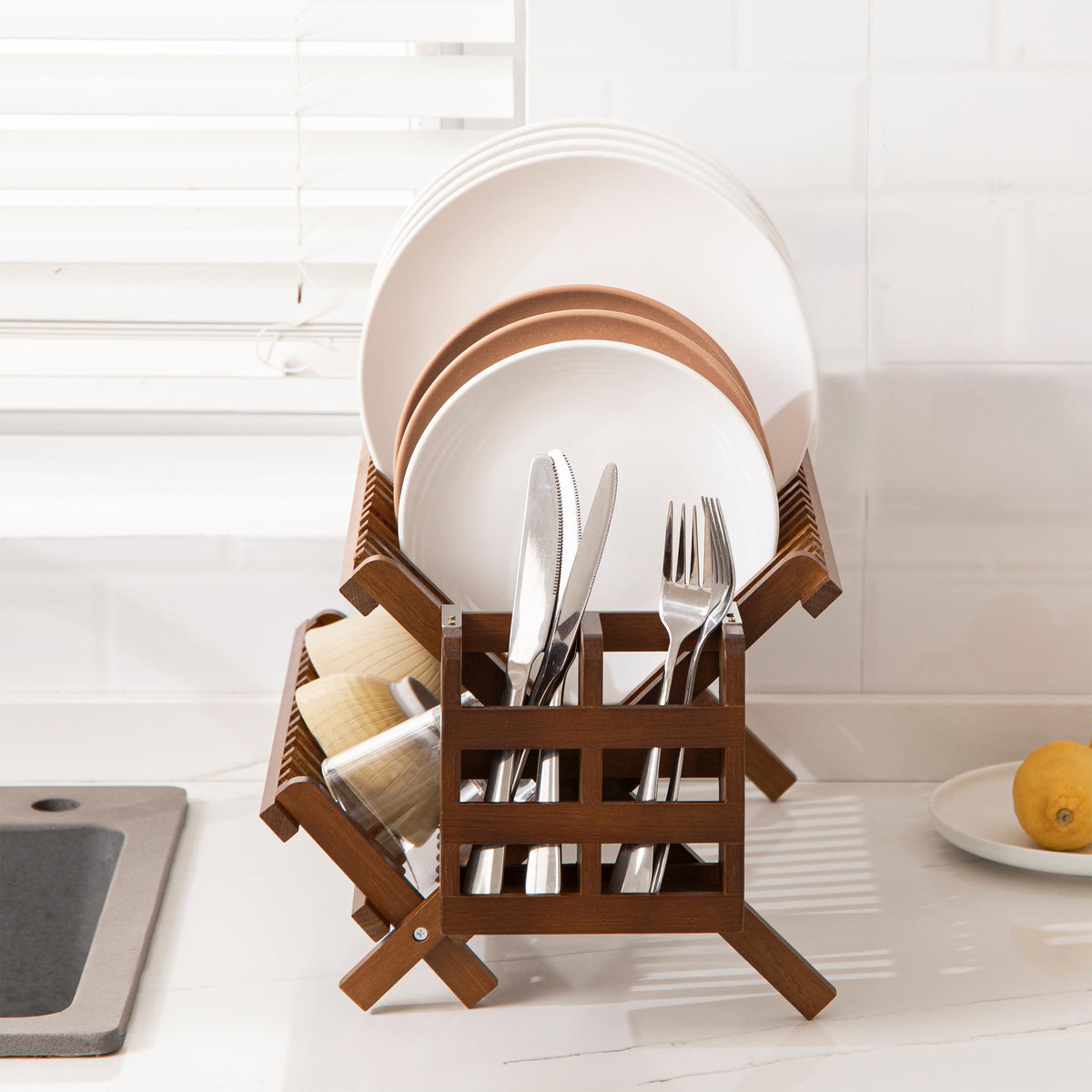 HBlife dish rack drainage holes prevent standing water