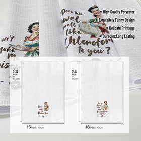 Hcaredee towels in bright print gently dry dishes without scratching glassware.