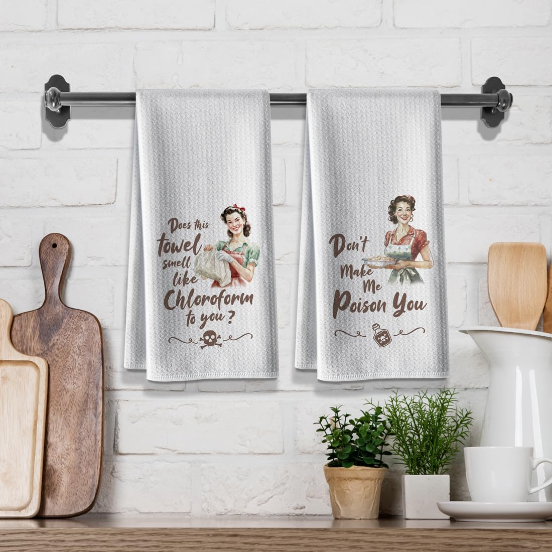 Hcaredee retro-pattern towels make a playful housewarming gift idea.