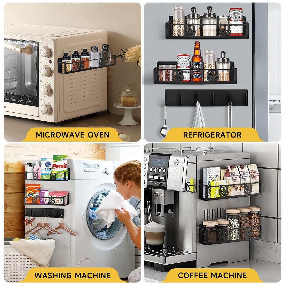 HCBaoXGui black three-pack presents a cohesive, space-saving kitchen upgrade for modern homes.