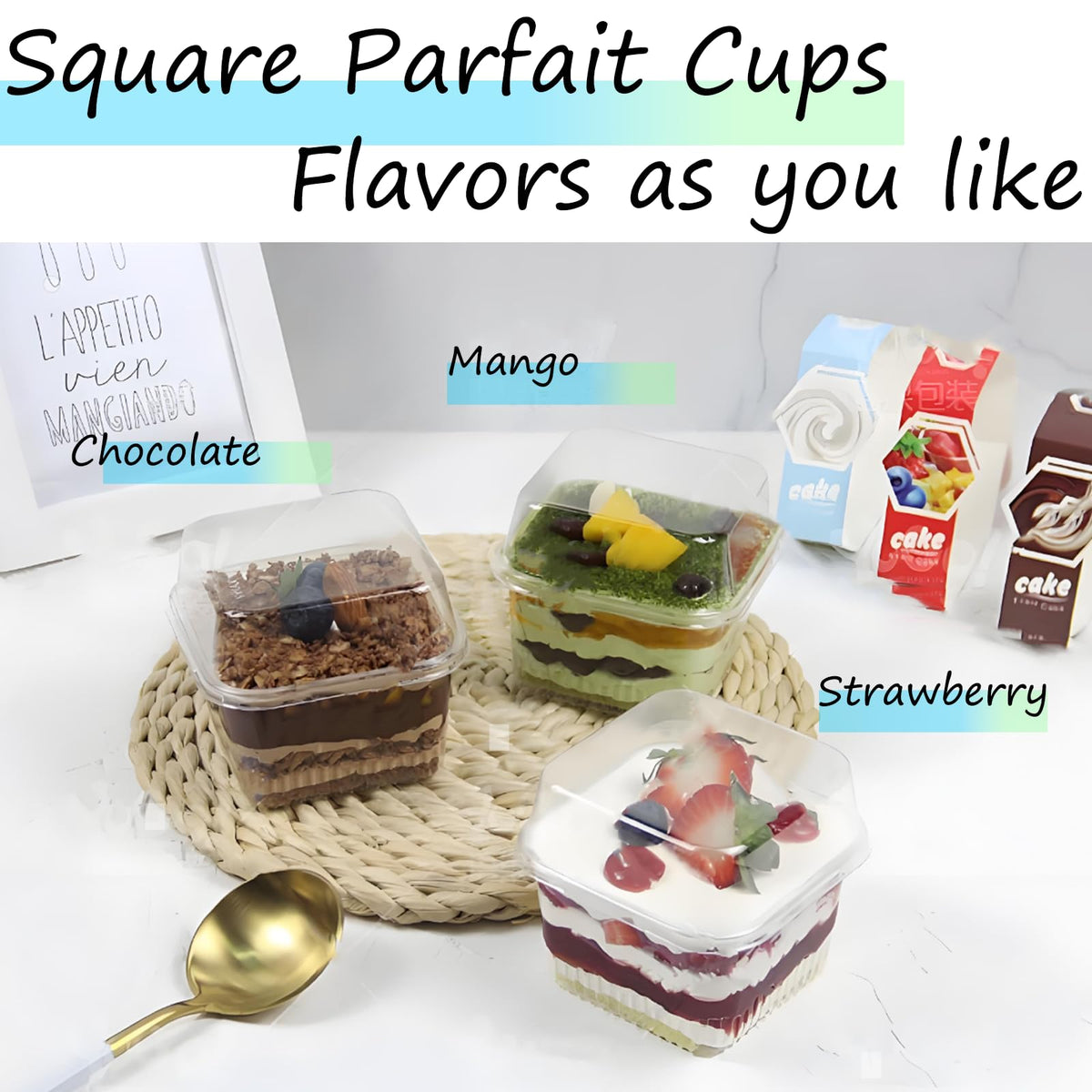 Hdagbnn versatile disposable containers for mousse, fruit, and treats
