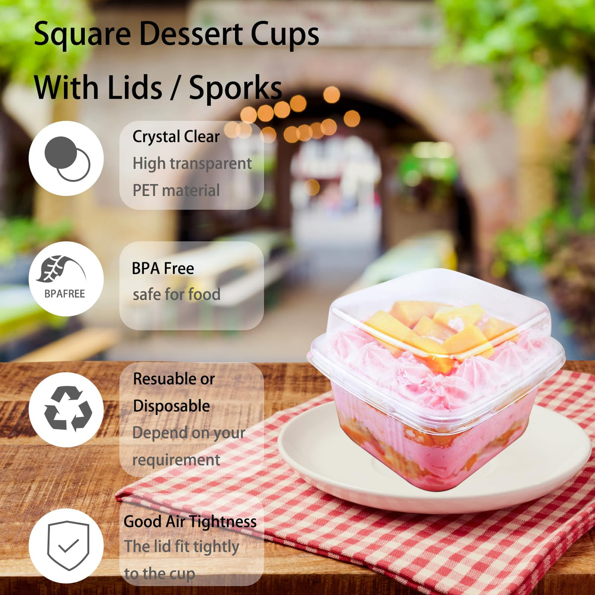 Hdagbnn PET material dessert cups are lightweight and odor-free