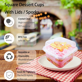 Hdagbnn PET material dessert cups are lightweight and odor-free