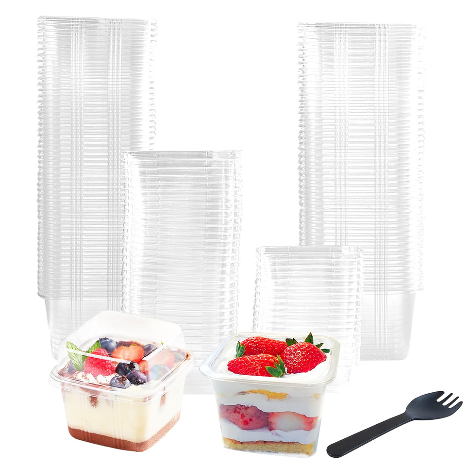 Hdagbnn square 8oz dessert cups with lids for neat portions