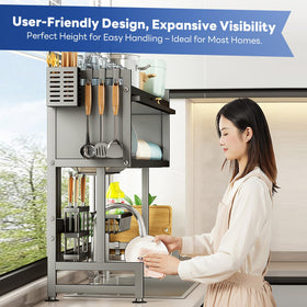 Hdrriozu drying rack for kitchen sink promotes quick-drying air circulation and hygiene.