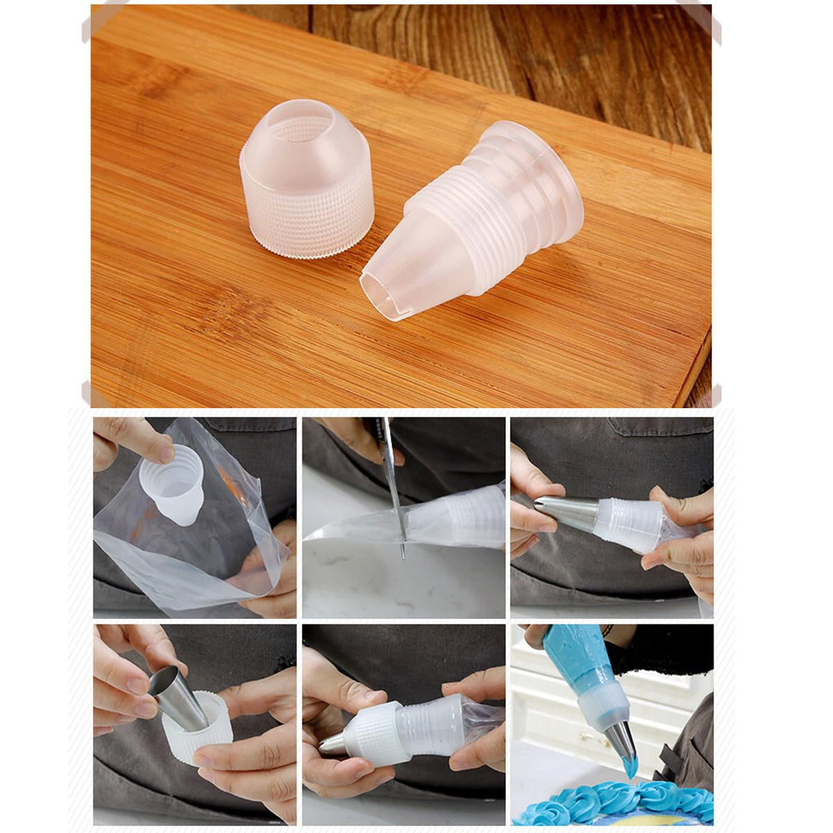 Hdujuan large coupler for piping tip 2D enables quick switch while keeping color consistent.