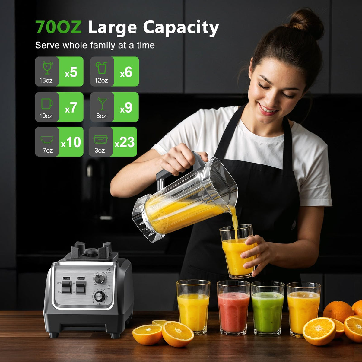 H-Duka 28,000 RPM power crushes ice for icy drinks and frozen treats.