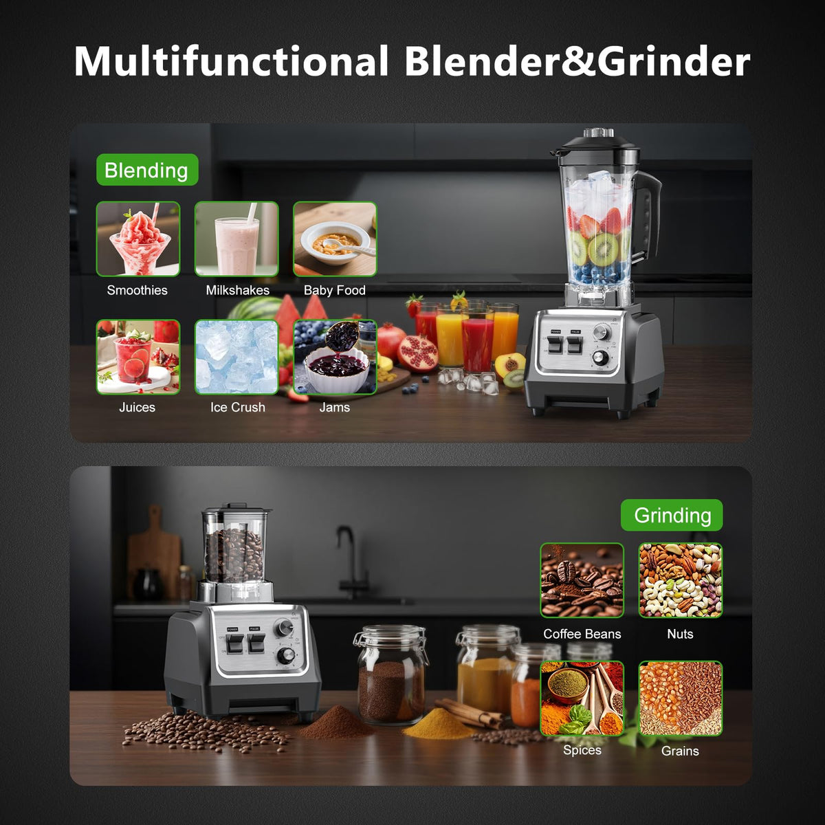 H-Duka grinder cup 20oz for dry ingredients like nuts and spices.