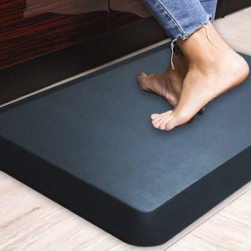 HEALEG 1-inch thick anti-fatigue mat, top view, supports comfortable standing.