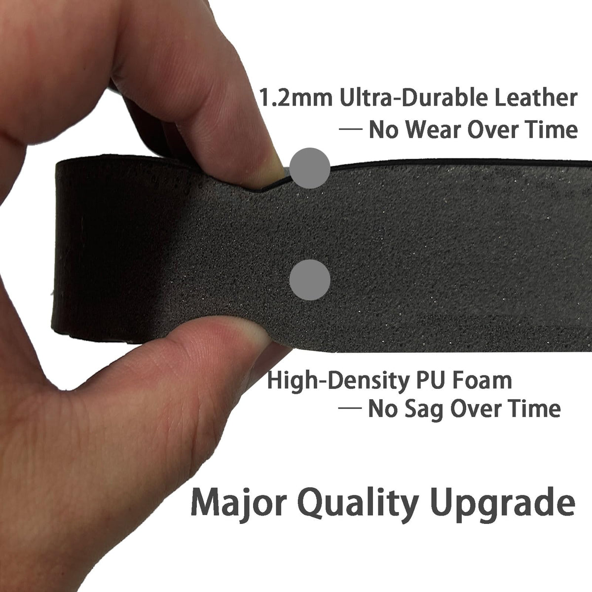 HEALEG PU foam close-up showing dense support for standing periods.