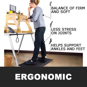 HEALEG standing desk use in an office setting for steady footing.