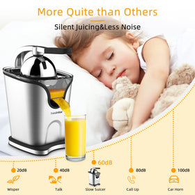 Healnitor anti-drip spout keeps the workspace clean during juicing.