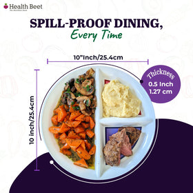 Health Beet bariatric-friendly plate supports portion control for smaller, manageable meals.
