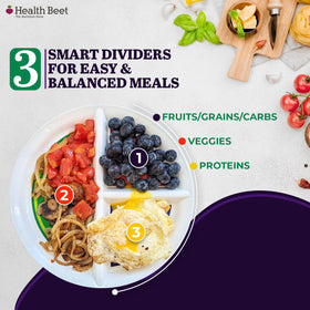 Health Beet stackable design saves cupboard space and speeds meal setup.