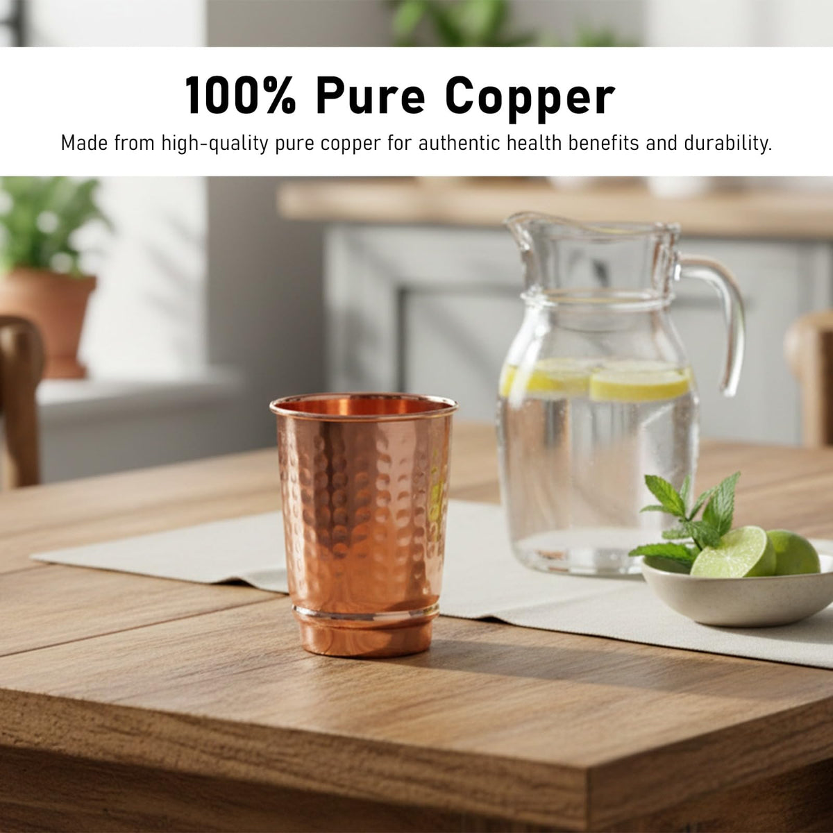 HEALTHANDWEALTH easy-clean copper cup with simple maintenance guidance.