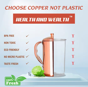 Healthandwealth gift-ready copper water jug for celebrations and presents