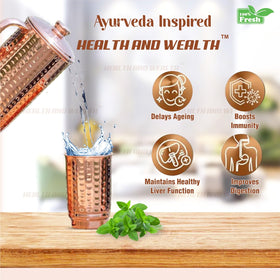 HEALTHANDWEALTH made-in-india copper cups showcasing authentic craftsmanship.