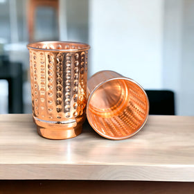 HEALTHANDWEALTH polka-dot copper tumbler adds style to daily water rituals.