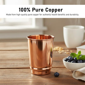 HEALTHANDWEALTH Pure Copper Drinking Cups side view, lightweight and travel-friendly.