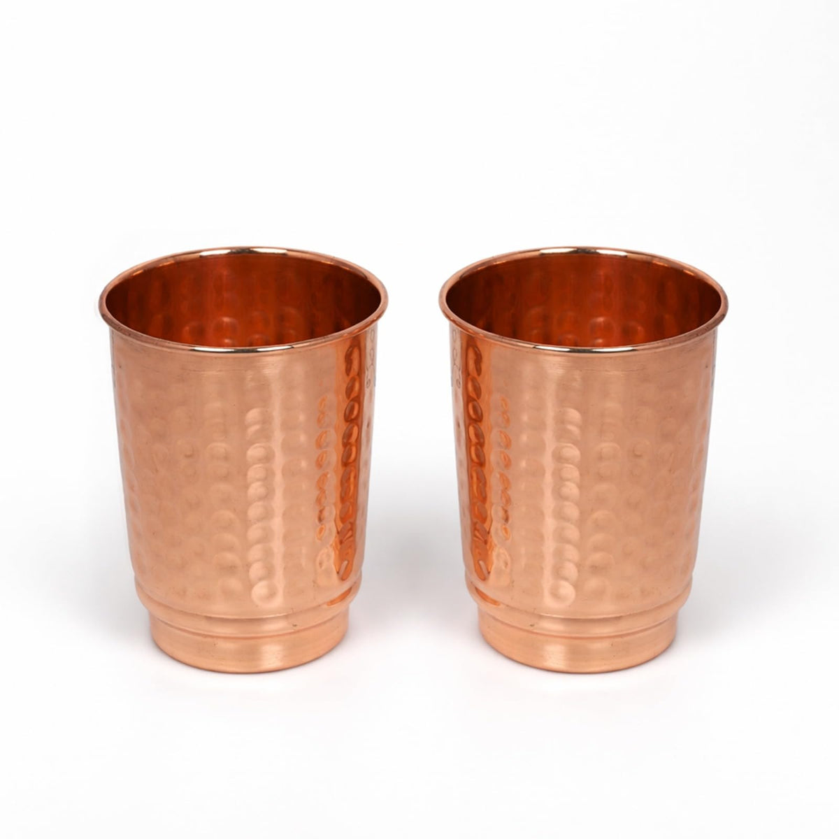 HEALTHANDWEALTH pure copper hammered cup, 350ml, ideal for on-the-go hydration.