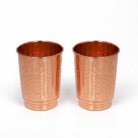 HEALTHANDWEALTH pure copper hammered cup, 350ml, ideal for on-the-go hydration.