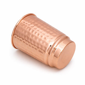 HEALTHANDWEALTH shiny hammered copper drinking cups for elegant hydration moments.