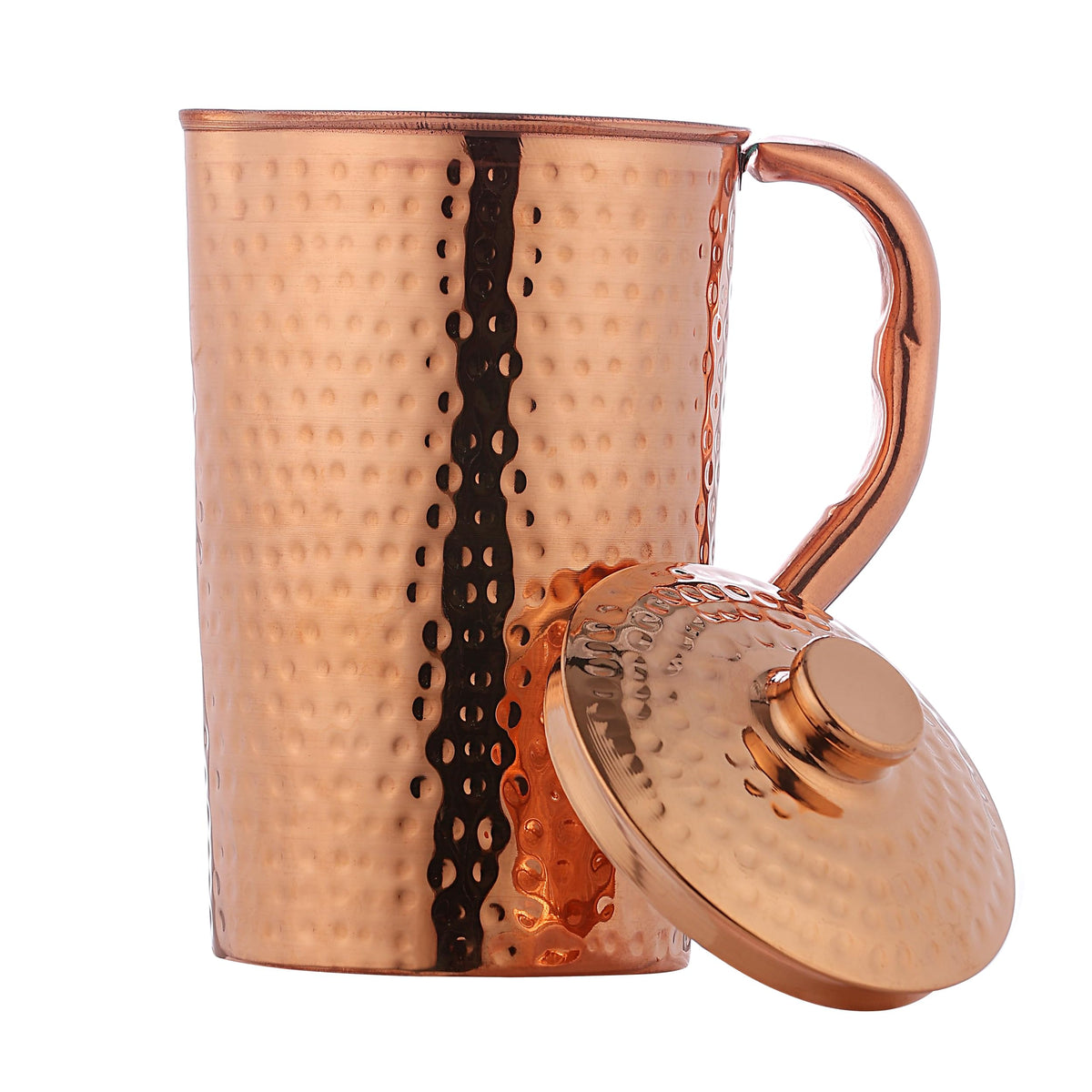 HealthGoodsIn copper pitcher with 1.5 liter capacity for family tables.