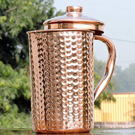 HealthGoodsIn copper pitcher with lid designed for easy care.