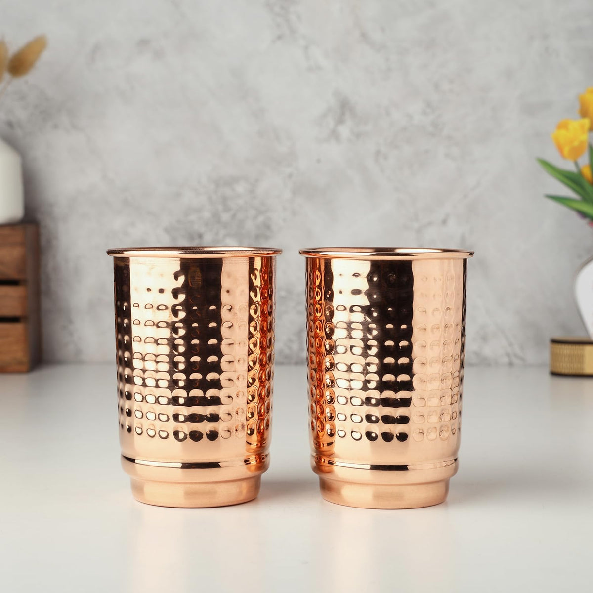 HealthGoodsIn copper tumbler with smooth finish for easy daily handling