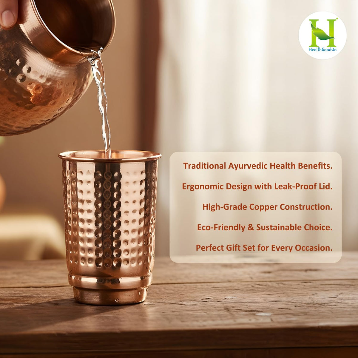 HealthGoodsIn easy-care copper cups for simple cleaning and storage