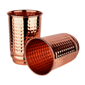 HealthGoodsIn hammered copper tumblers with a tactile, premium feel