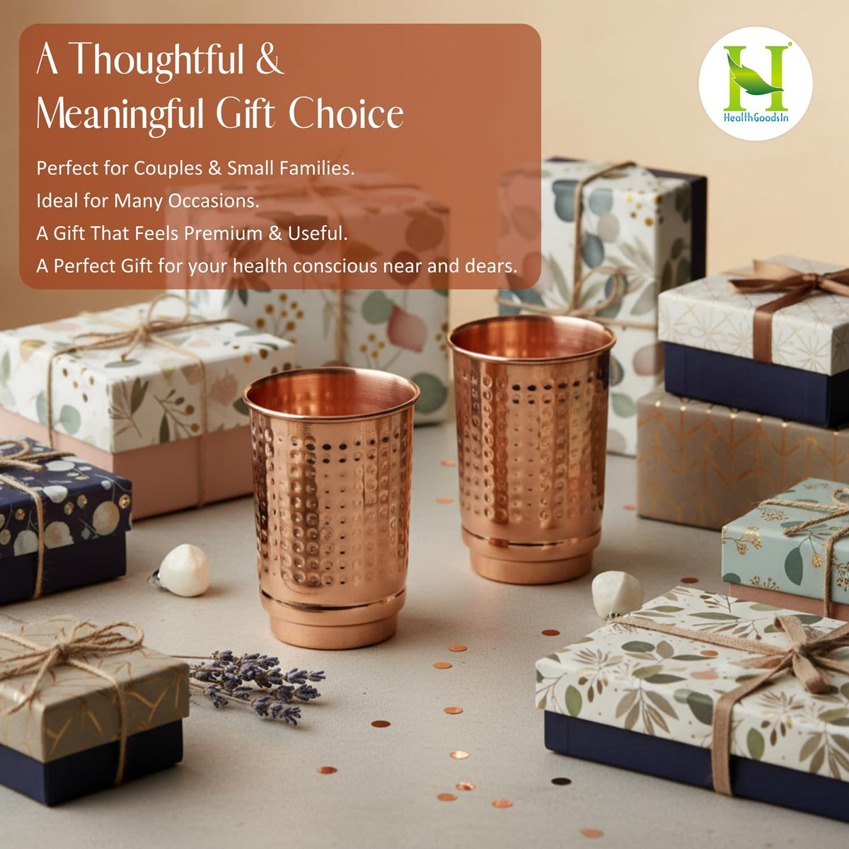 HealthGoodsIn made-in-India copper cups showcasing authentic craftsmanship