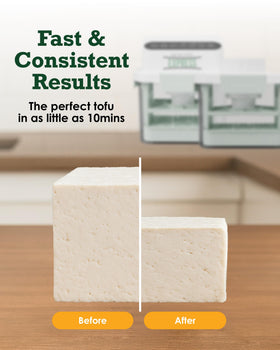 Healthy Express Tofu Press compact-storage fits in cabinets neatly