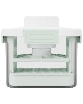 Healthy Express Tofu Press knob closeup highlights easy grip and smooth press