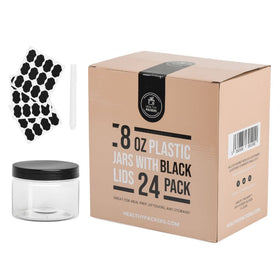 Healthy Packers 8oz jar with lid for clear storage of cosmetics and slime.