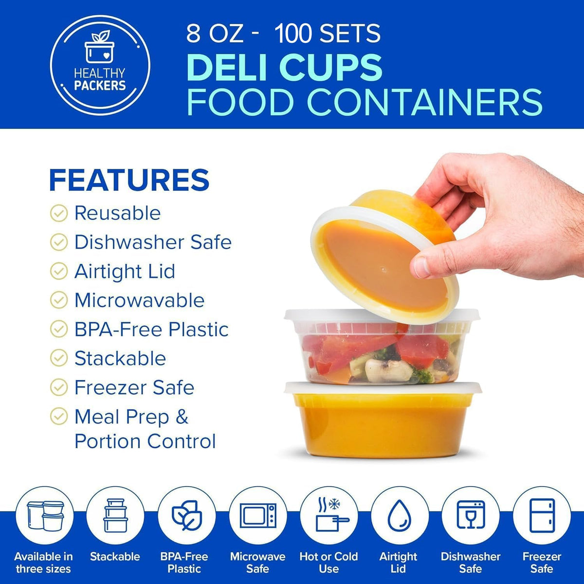 Healthy Packers leakproof lids secure liquids for on the go meals.
