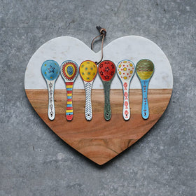 Heart & Home ceramic spoons are lead-free and heat-resistant for safe serving.