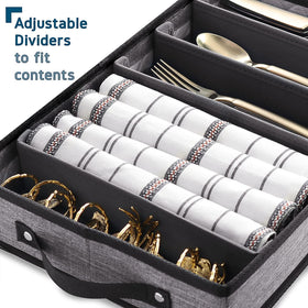 Hearth and Harbor silverware case sturdy handles make transport effortless.
