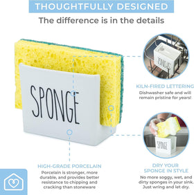 Heartland Home sponge holder compatible with Scrub Daddy for tidy scrubbing tools.