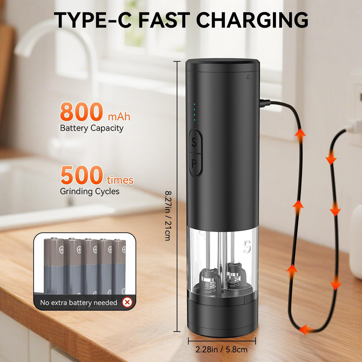 HeatBay one-handed operation with LED light for precise seasoning