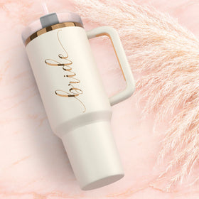 Heather & Willow Bride Cup fits car cup holder.